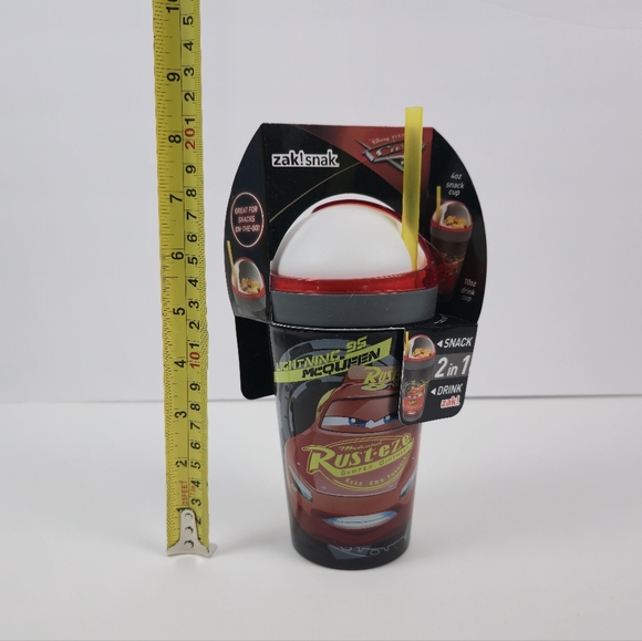 Zak Snak Disney Pixar Cars 3, Lightning Mcqueen, Jackson Storm, 2in1, Snack Cup - Picture 3 of 9